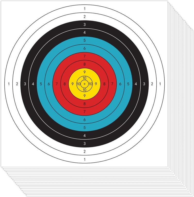 THREE ARCHERS 31.5x31.5In Archery Targets Paper for Backyard Upgrade 120g Thicker Paper 5pcs/15pcs Folded Packing Hunting & Archery Targeting (10 Rings) - Image 1